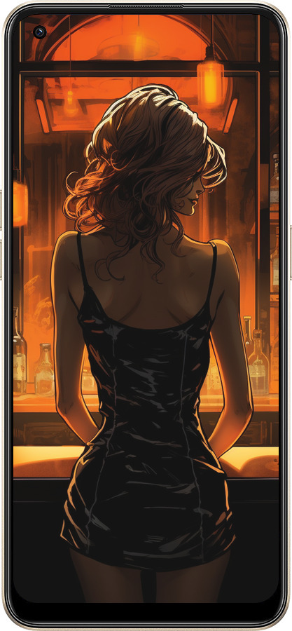 Силіконовий чехол Чохол для телефону Дівчина в барі для Oppo Reno8 5G - 5947u-2614 изображение 