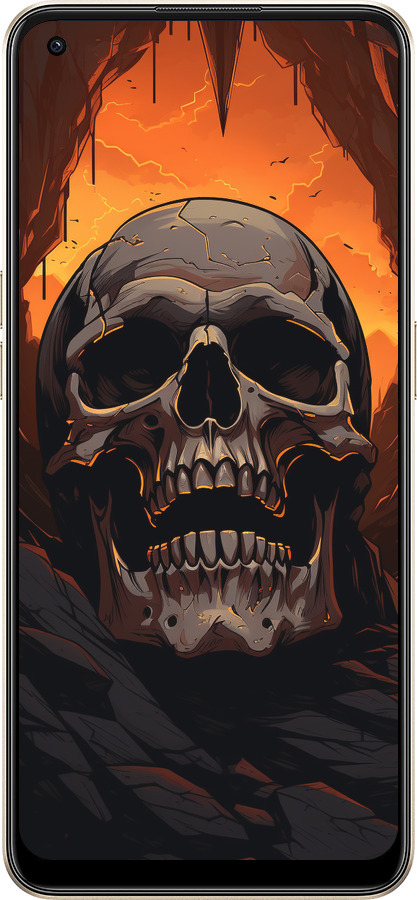 Силиконовый чехол Череп в пещере для Oppo Reno8 5G - 5959u-2614 изображение 