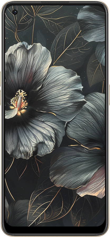 Силіконовий чехол Чорні квіти для Oppo Reno8 5G - 6031u-2614 изображение 