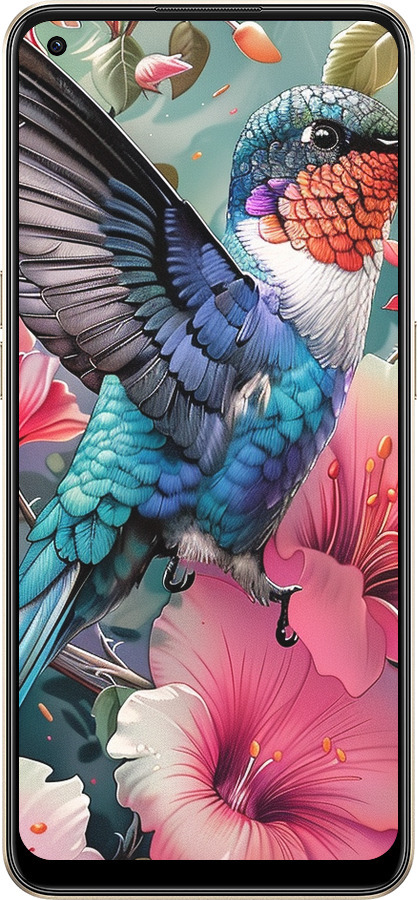 Силиконовый чехол Сказочная колибри для Oppo Reno8 5G - 6051u-2614 изображение 