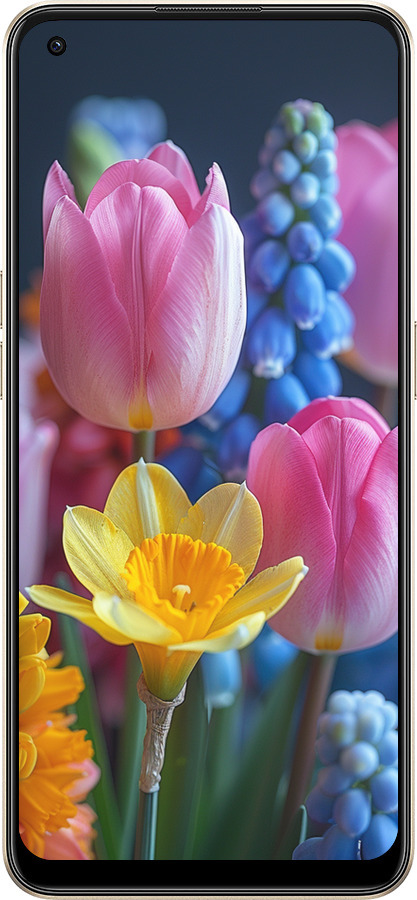 Силиконовый чехол Весенние цветы для Oppo Reno8 5G - 6058u-2614 изображение 