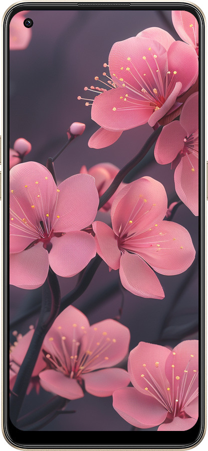 Силіконовий чехол Пурпурова сакура для Oppo Reno8 5G - 6075u-2614 изображение 