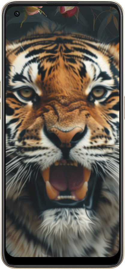 Силиконовый чехол Тигровое величие для Oppo Reno8 5G - 6080u-2614 изображение 