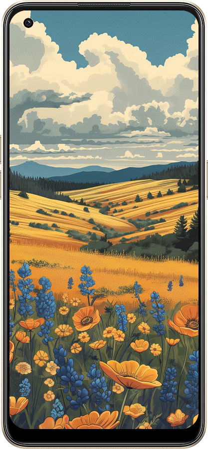 Силиконовый чехол Украинское поле для Oppo Reno8 5G - 6082u-2614 изображение 