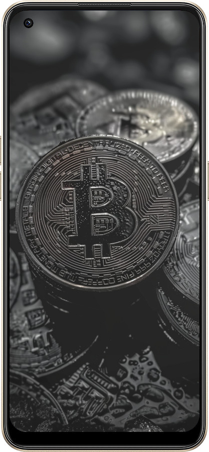 Силиконовый чехол Black Bitcoin для Oppo Reno8 5G - 6090u-2614 изображение 