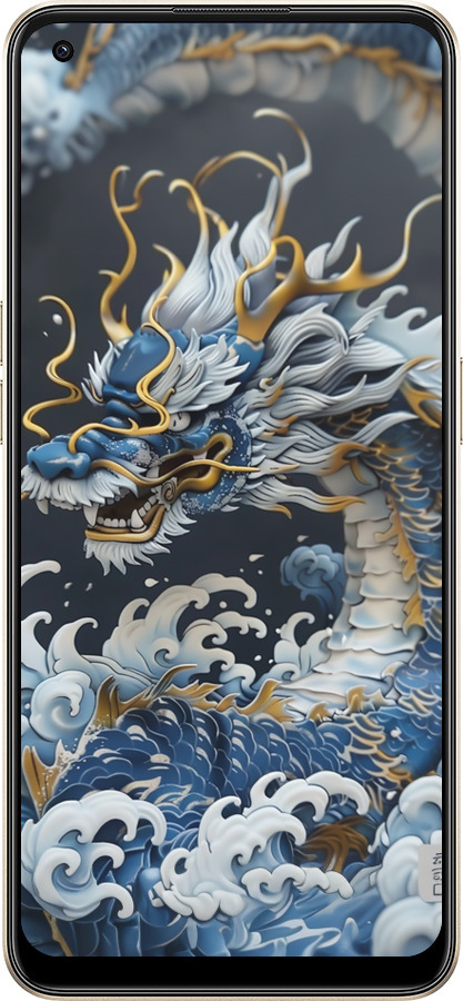 Силиконовый чехол Водяной дракон для Oppo Reno8 5G - 6113u-2614 изображение 
