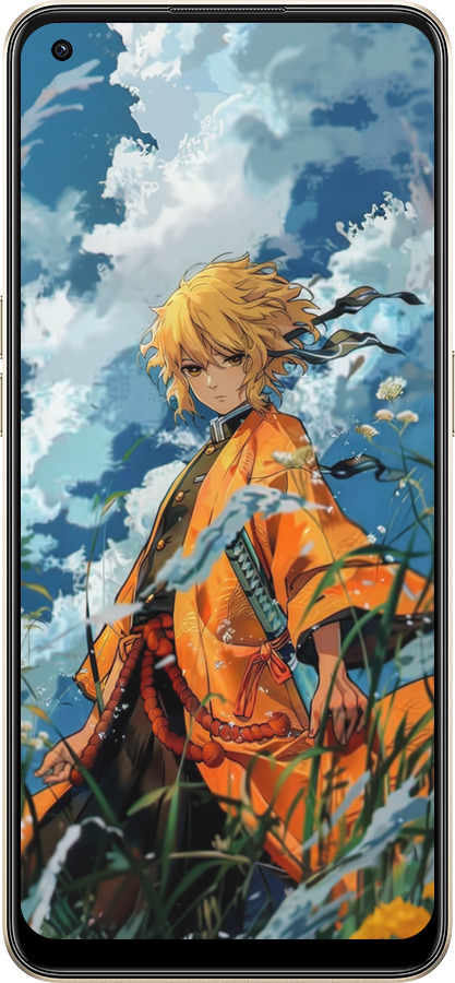 Силиконовый чехол Zenitsu Agatsuma для Oppo Reno8 5G - 6117u-2614 изображение 