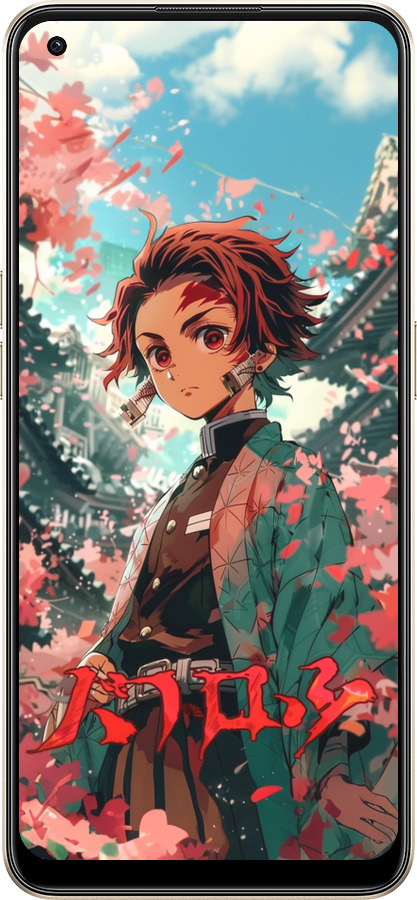 Силиконовый чехол Tanjiro Kamado для Oppo Reno8 5G - 6132u-2614 изображение 