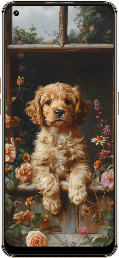Силиконовый чехол Щенок cocker spaniel для Oppo Reno8 5G - 6136u-2614 изображение 
