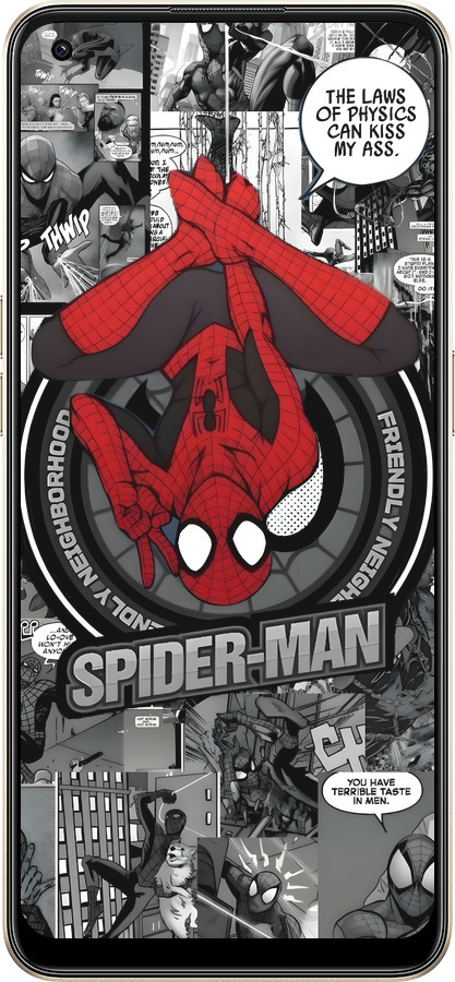 Силиконовый чехол Человек паук для Oppo Reno8 5G - 6279u-2614 изображение 