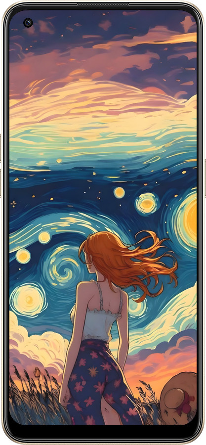 Силиконовый чехол Девушка Арт для Oppo Reno8 5G - 6325u-2614 изображение 