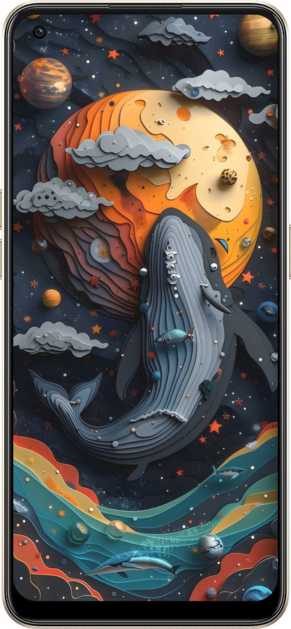 Силіконовий чехол Кит у космосі для Oppo Reno8 5G - 6328u-2614 изображение 