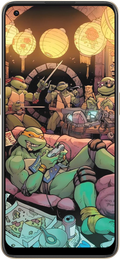 Силиконовый чехол Черепашки нинзя для Oppo Reno8 5G - 6346u-2614 изображение 