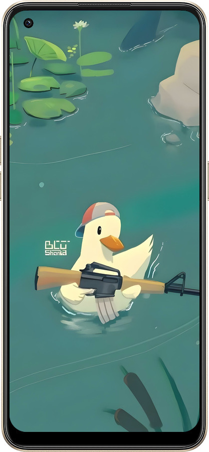 Силиконовый чехол Уточка с автоматом для Oppo Reno8 5G - 6356u-2614 изображение 