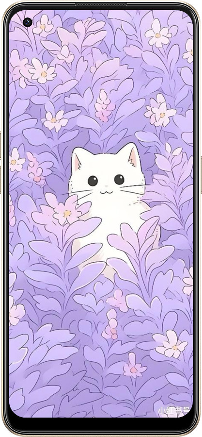 Силиконовый чехол Котик в цветах для Oppo Reno8 5G - 6390u-2614 изображение 