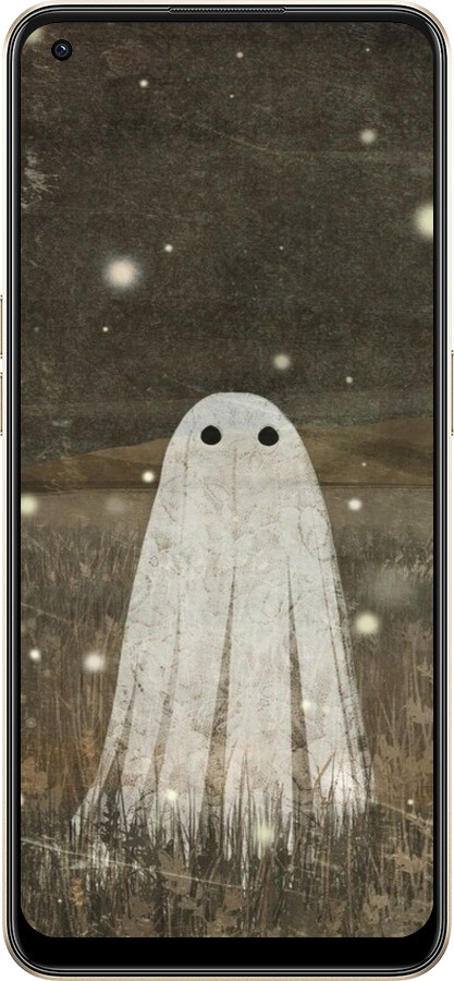 Силиконовый чехол Привидение и светлячки для Oppo Reno8 5G - 6406u-2614 изображение 