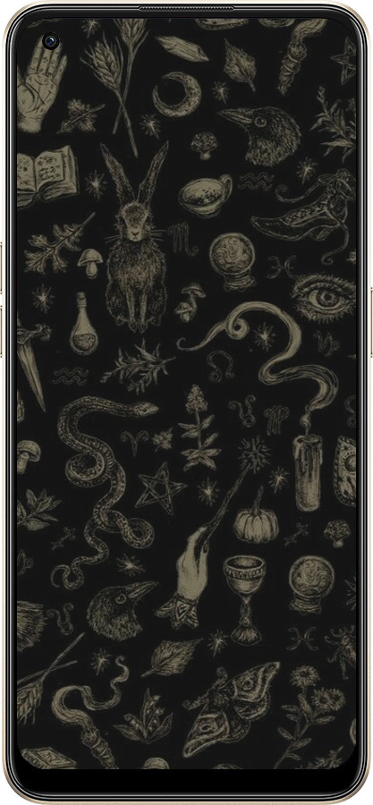 Силиконовый чехол Мистический коллаж с травами и магическими символами для Oppo Reno8 5G - 6428u-2614 изображение 