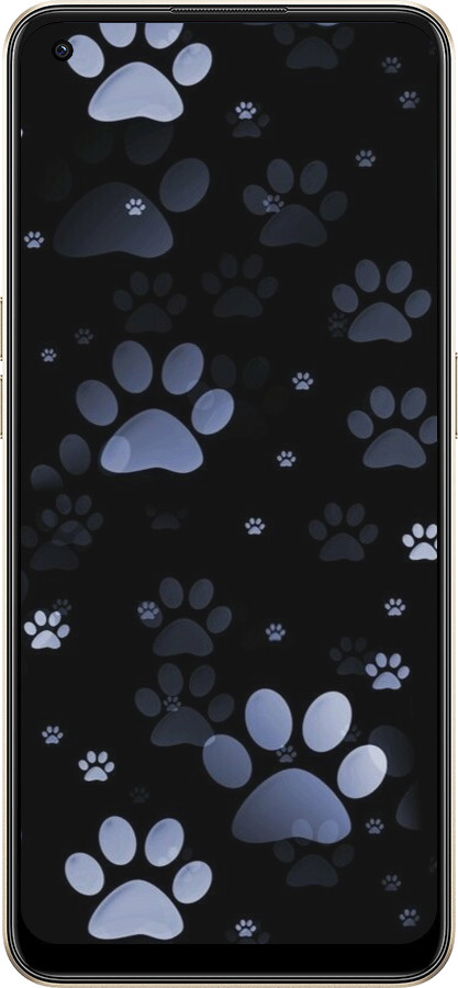 Силиконовый чехол С синими отпечатками лап для Oppo Reno8 5G - 6441u-2614 изображение 