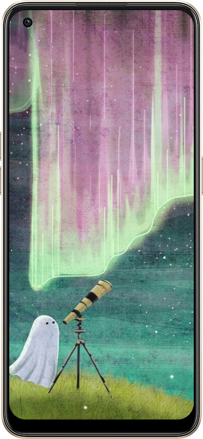 Силиконовый чехол Привидение и звезды для Oppo Reno8 5G - 6443u-2614 изображение 