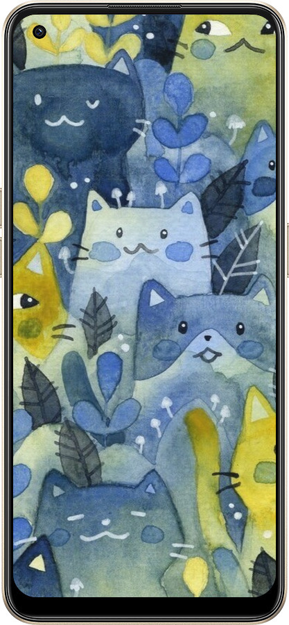Силіконовий чехол Із зображенням котячого лісу для Oppo Reno8 5G - 6447u-2614 изображение 