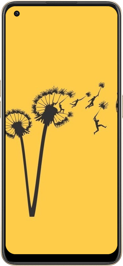 Силиконовый чехол Минимализм одуванчики для Oppo Reno8 5G - 6449u-2614 изображение 