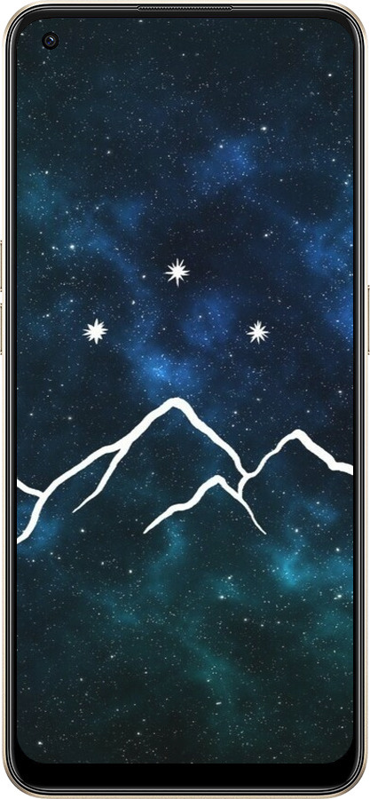 Силиконовый чехол Горы и звезды нарисованы на фоне галактики для Oppo Reno8 5G - 6490u-2614 изображение 