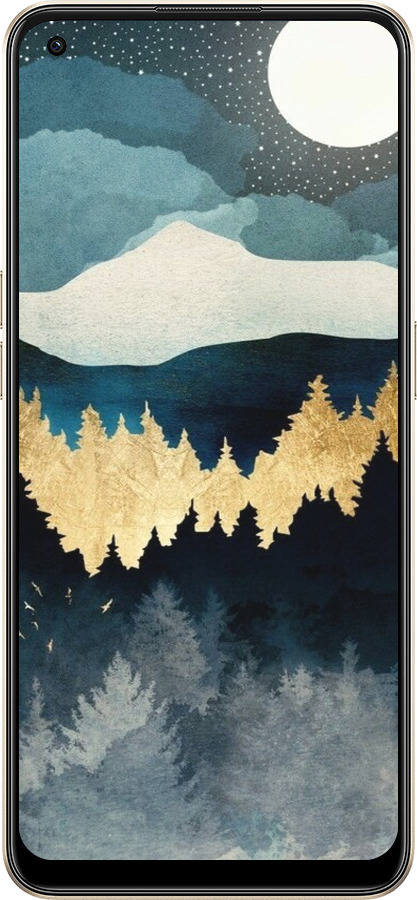 Силиконовый чехол Ночной пейзаж с лесом и горами для Oppo Reno8 5G - 6493u-2614 изображение 