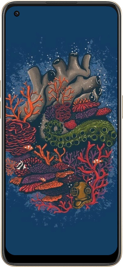 Силиконовый чехол Сердце моря для Oppo Reno8 5G - 6506u-2614 изображение 