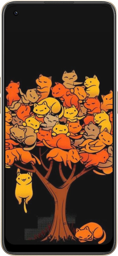Силіконовий чехол Дерево та котики для Oppo Reno8 5G - 6516u-2614 изображение 