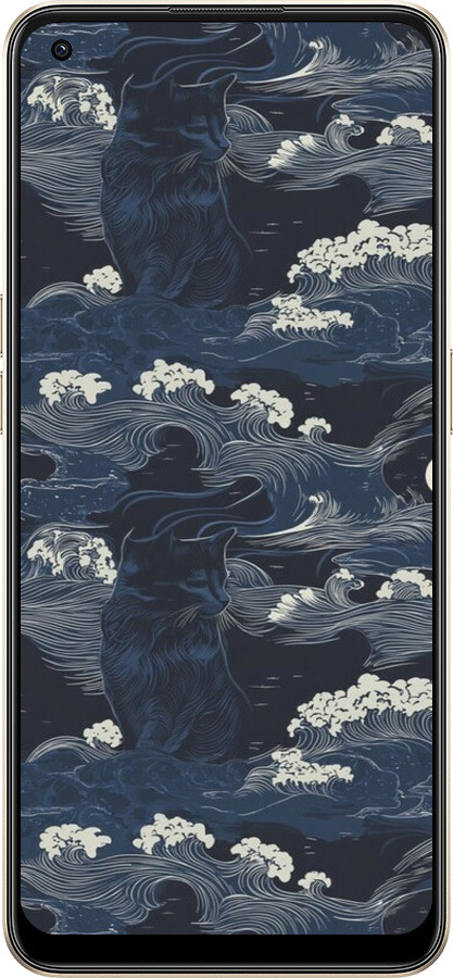 Силиконовый чехол Морская тематика в стиле арт-деко для Oppo Reno8 5G - 6520u-2614 изображение 