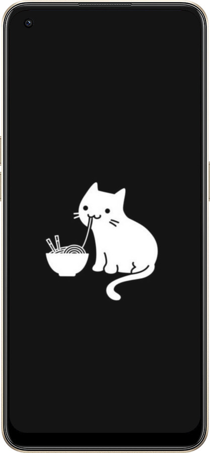 Силиконовый чехол С милым котом на черном фоне для Oppo Reno8 5G - 6528u-2614 изображение 