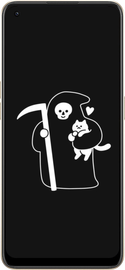 Силіконовий чехол Мінімалістичний арт: смерть та кішка для Oppo Reno8 5G - 6529u-2614 изображение 