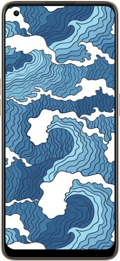 Силиконовый чехол Абстрактный рисунок морских волн для Oppo Reno8 5G - 6538u-2614 изображение 