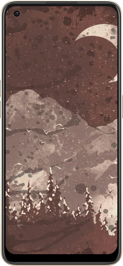 Силиконовый чехол С изображением лунного пейзажа в ночном лесу для Oppo Reno8 5G - 6546u-2614 изображение 