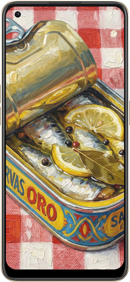 Силіконовий чехол Vintage Sardine Tin Phone для Oppo Reno8 5G - 6772u-2614 изображение 