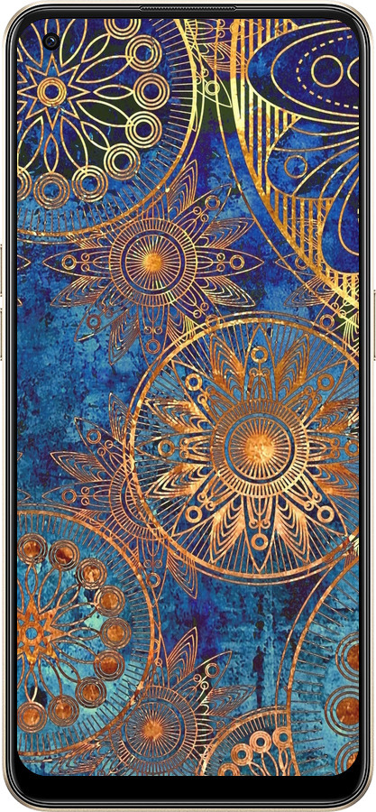 Силиконовый чехол Золотой узор для Oppo Reno8 5G - 678u-2614 изображение 