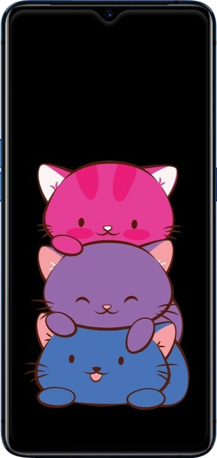 2D пластиковый чехол Милые кошки для Oppo Reno Ace - 6518t-1964 изображение 