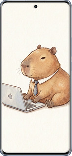 Силиконовый чехол Funny Capybara CEO Working для Oppo Reno10 - 6777u-3107 изображение 