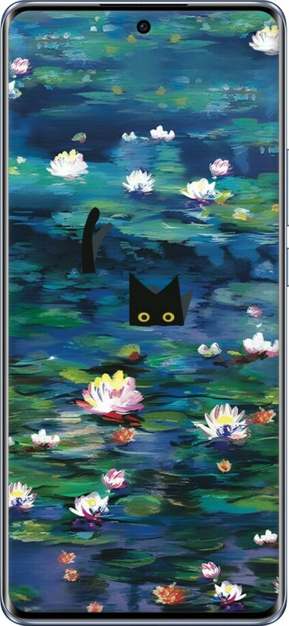 Силиконовый чехол Чехол с изображением водяных лилий Моне и кошек для Oppo Reno10 - 6399u-3107 изображение 