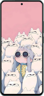 Силиконовый чехол Малышка с котами для Oppo Reno11 F - 6295u-3671 изображение 
