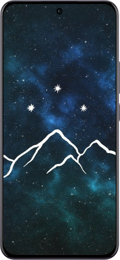 TPU чехол Горы и звезды нарисованы на фоне галактики для Oppo Reno12 5G - 6490b-3742 изображение 