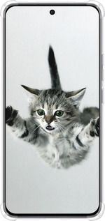 Силикон с усиленными углами чехол Летящий котёнок для Oppo Reno12 5G - 2322sp-3742 изображение 