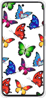 Силикон с усиленными углами чехол Красочные мотыльки для Oppo Reno12 5G - 4761sp-3742 изображение 