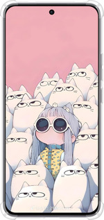 Силикон с усиленными углами чехол Малышка с котами для Oppo Reno12 5G - 6295sp-3742 изображение 