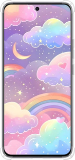 Силикон с усиленными углами чехол Облака и радуга для Oppo Reno12 5G - 6312sp-3742 изображение 