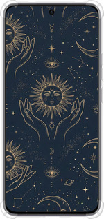 Силикон с усиленными углами чехол Celestial Harmony: Sun & Moon Gold Mystic Pattern для Oppo Reno12 5G - 6778sp-3742 изображение 