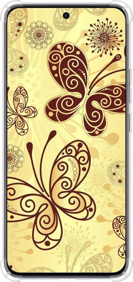 Силикон с усиленными углами чехол Красивые бабочки для Oppo Reno12 5G - 4170sp-3742 изображение 