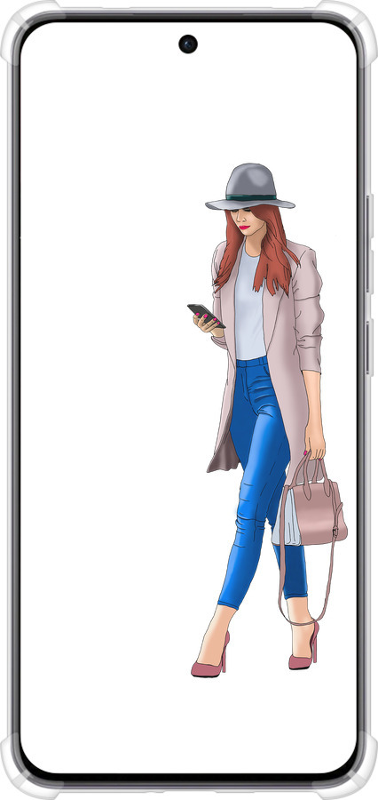 Силикон с усиленными углами чехол Девушка 1 для Oppo Reno12 5G - 4751sp-3742 изображение 