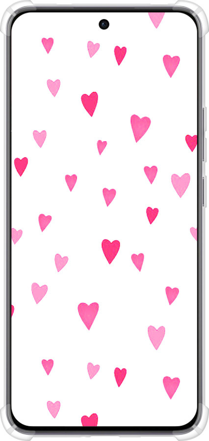 Силикон с усиленными углами чехол Сердечки 2 для Oppo Reno12 5G - 4763sp-3742 изображение 