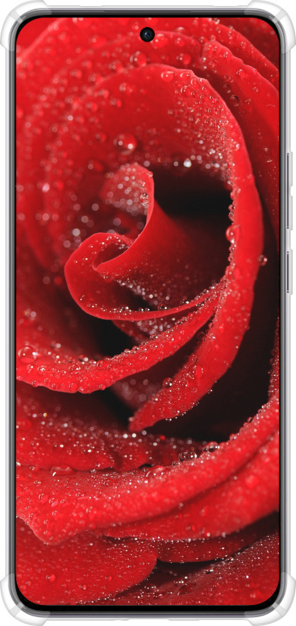Силикон с усиленными углами чехол Красная роза для Oppo Reno12 5G - 529sp-3742 изображение 